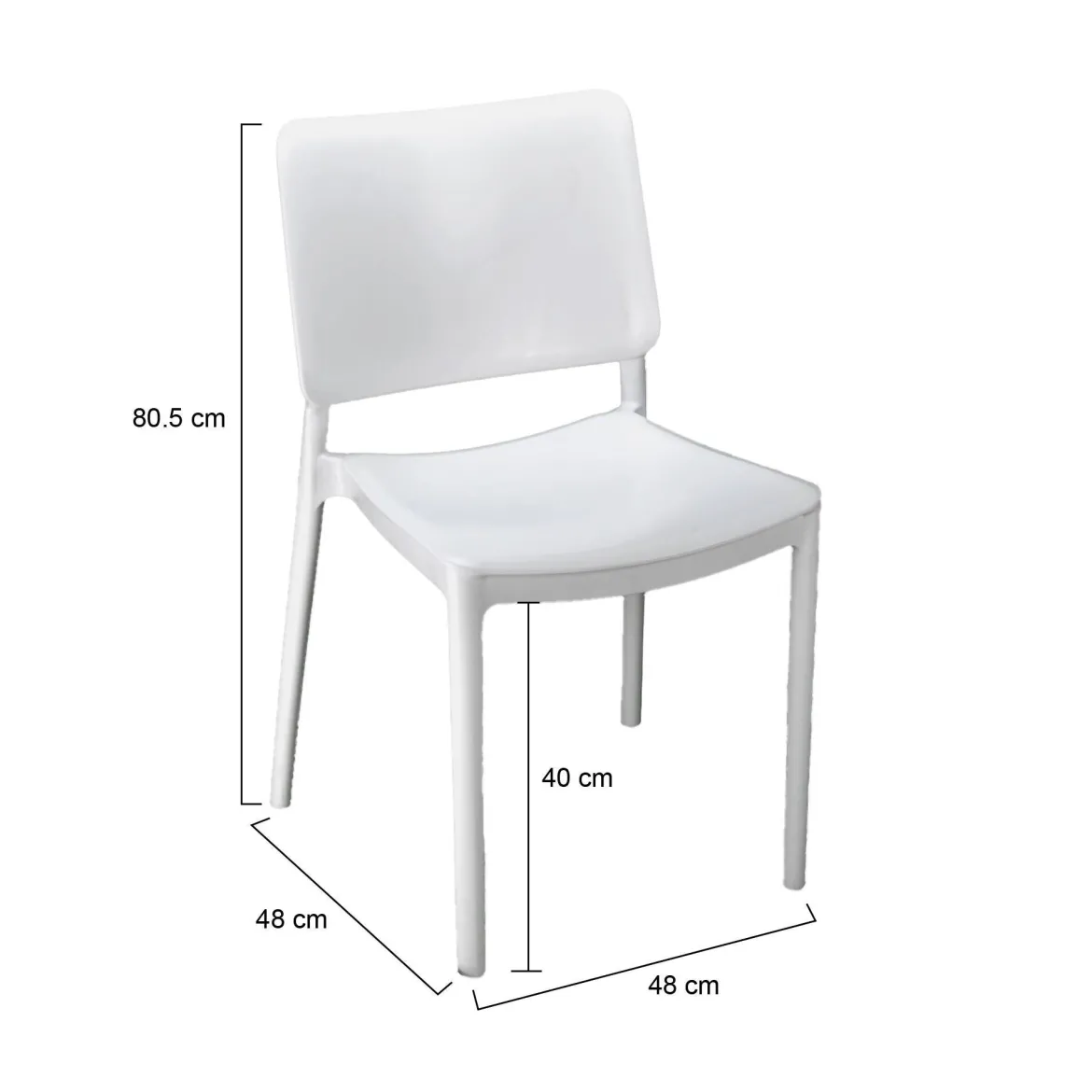 Set di 4 sedie da balcone impilabili bianco - Cirebon