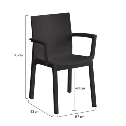 Set di 4 sedie da esterno anti pioggia antracite - Bima