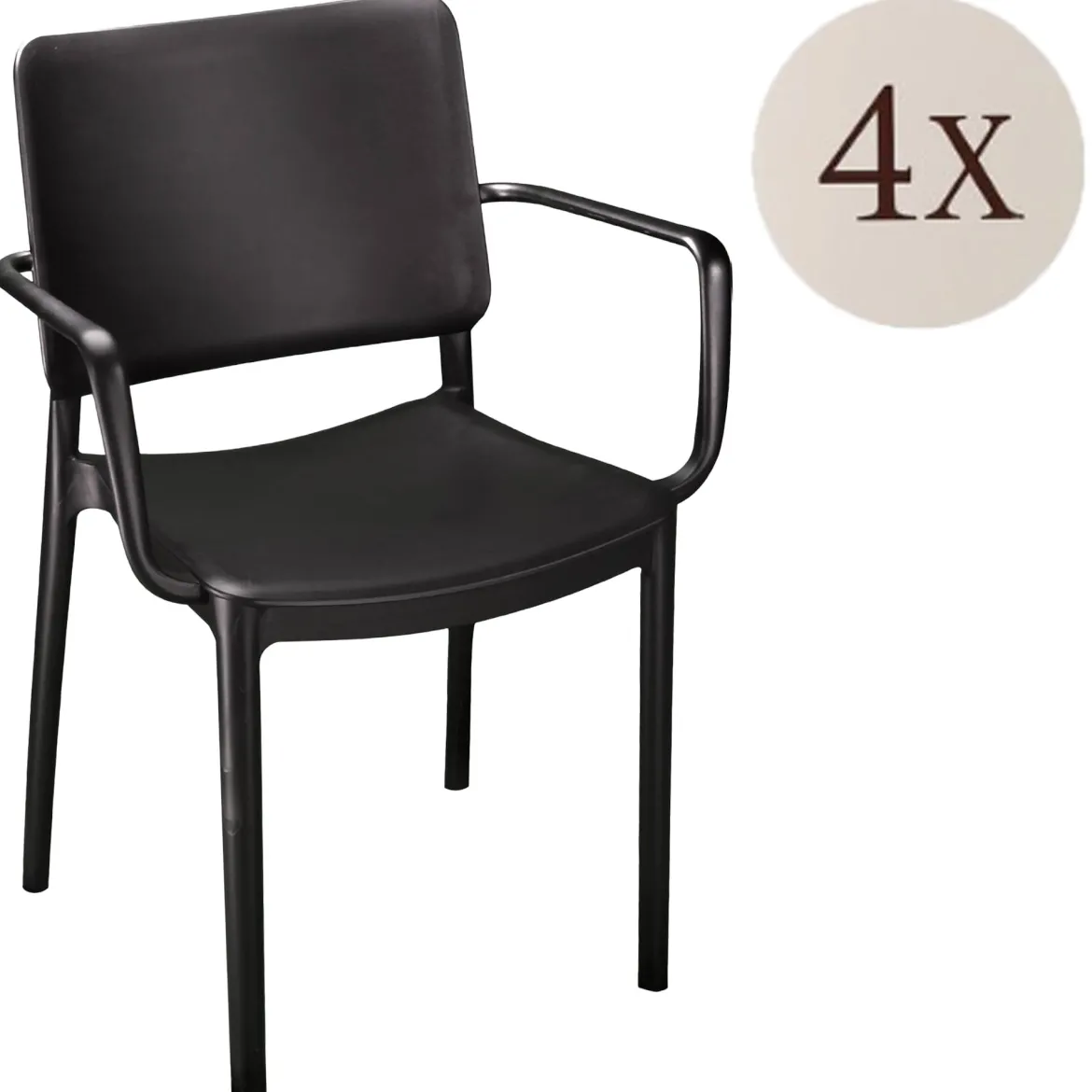 Set di 4 sedie da esterno Bontang, 57x48 h81 cm, Tortora