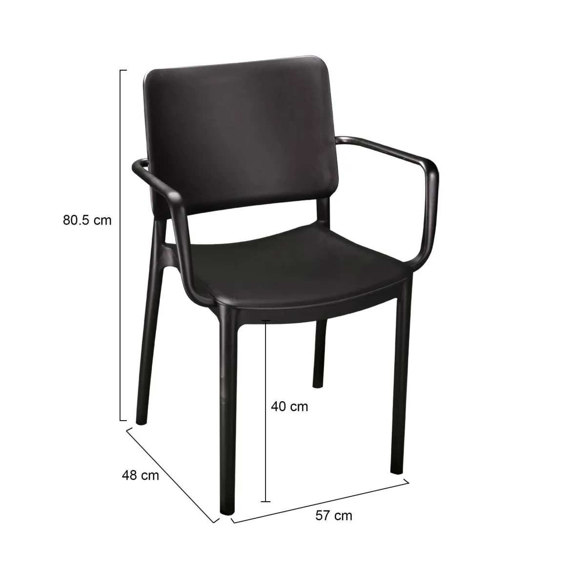 Set di 4 sedie da esterno Bontang, 57x48 h81 cm, Tortora