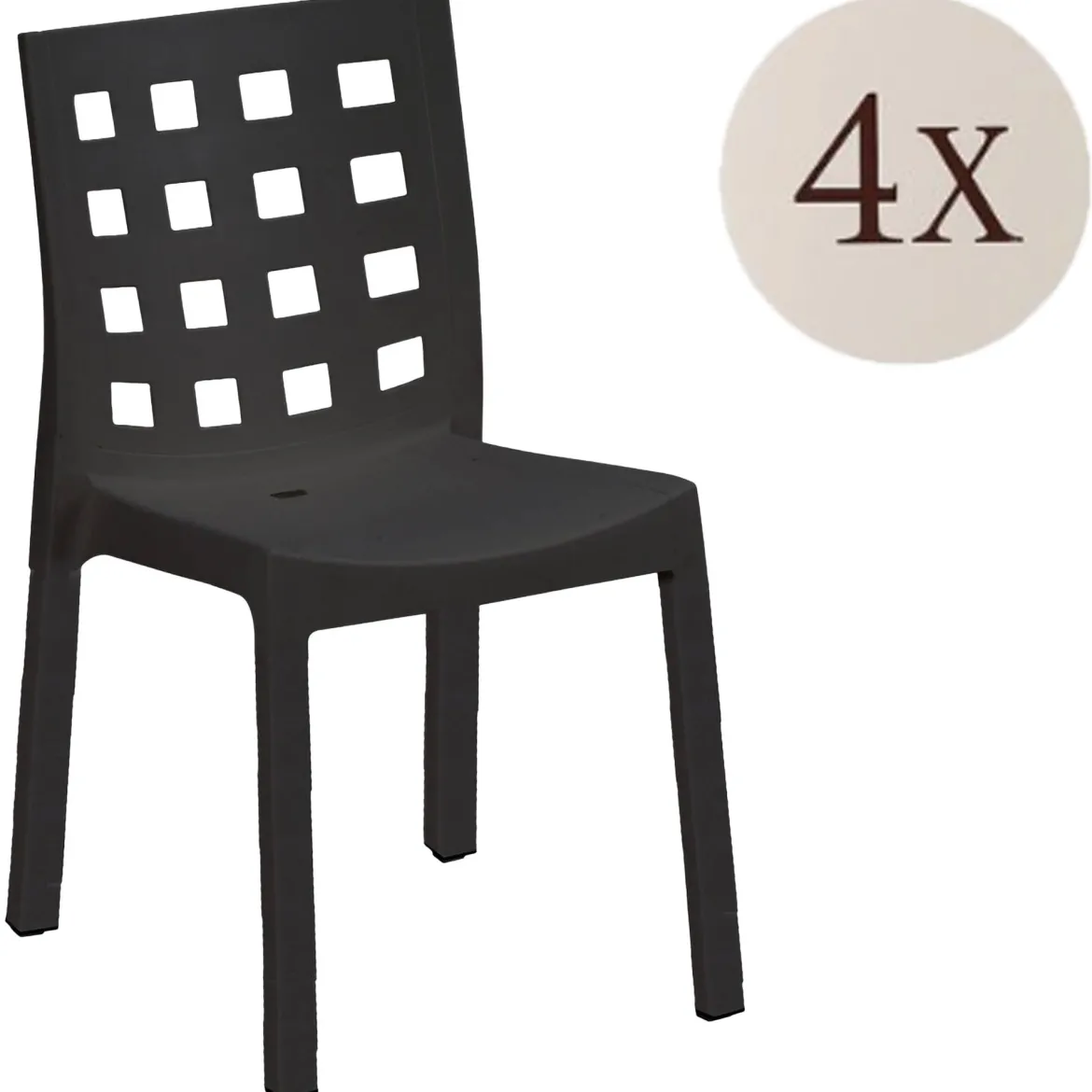 Set di 4 sedie da esterno chic antracite - Bandung