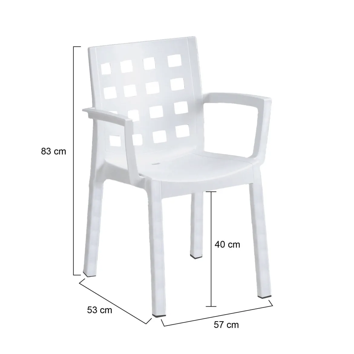 Set di 4 sedie da esterno chic bianco - Ambon