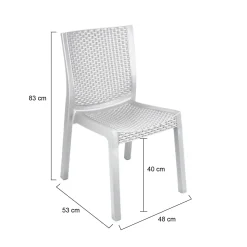 Set di 4 sedie da esterno comode bianco - Bogor