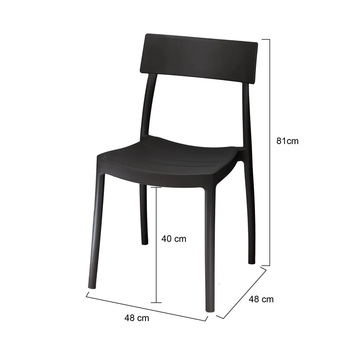 Set di 4 sedie da esterno Depok, 48x48 h81 cm, Antracite