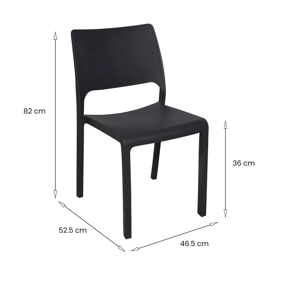 Set di 2 sedie da esterno impilabili antracite - Cereseto