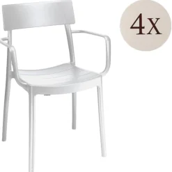 Set di 4 sedie da esterno impilabili bianco - Dompu
