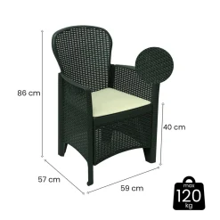 Set di 2 sedie da esterno in plastica antracite - Amilton