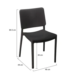 Set di 4 sedie da esterno in plastica antracite - Cirebon