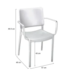 Set di 4 sedie da esterno in plastica bianco - Bontang