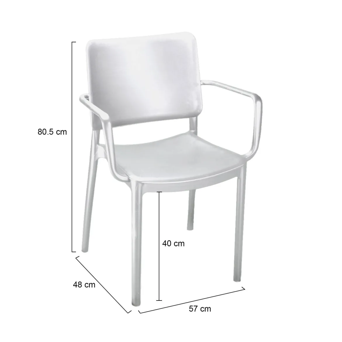 Set di 4 sedie da esterno in plastica bianco - Bontang