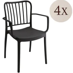 Set di 4 sedie da esterno Jember, 57x50 h82 cm, Antracite