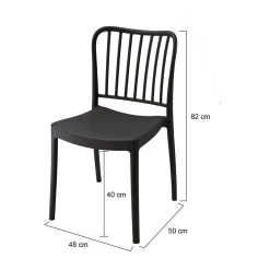 Set di 4 sedie da esterno Kediri, 48x50 h82 cm, Antracite