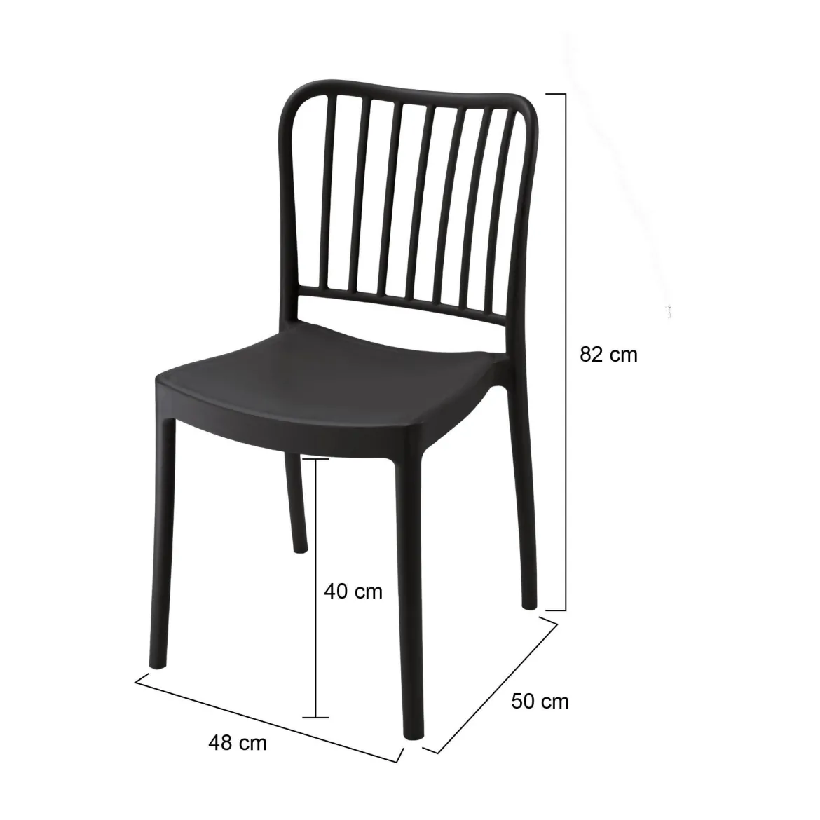 Set di 4 sedie da esterno Kediri, 48x50 h82 cm, Antracite