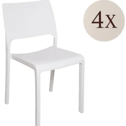 Set di 4 sedie da esterno moderne bianco - Cereseto
