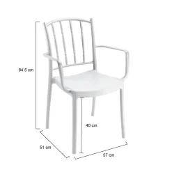 Set di 4 sedie da esterno resistenti bianco - Banyumas