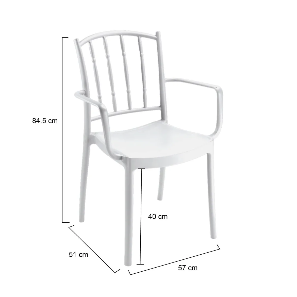 Set di 4 sedie da esterno resistenti bianco - Banyumas