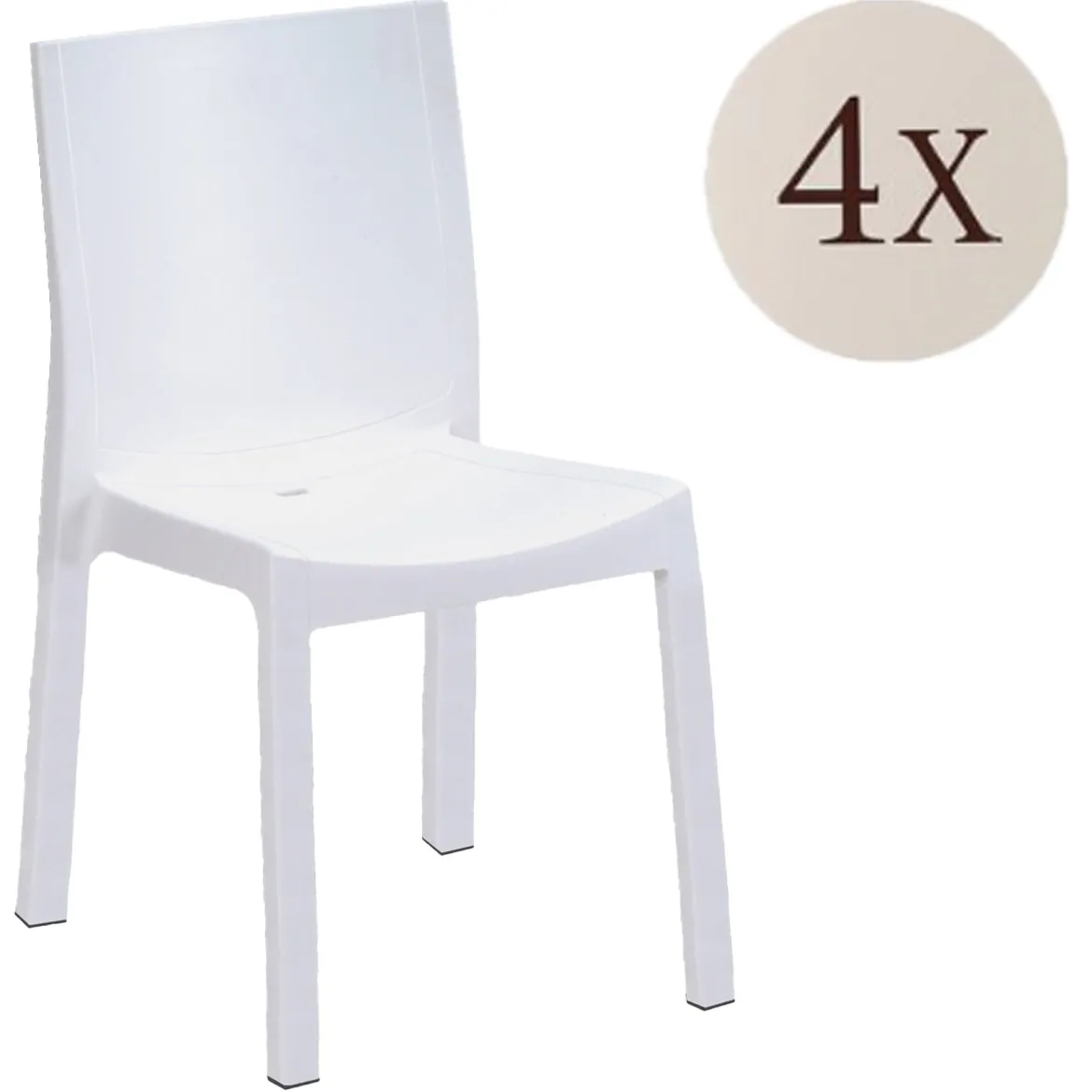 Set di 4 sedie da giardino antipioggia bianco - Binjai