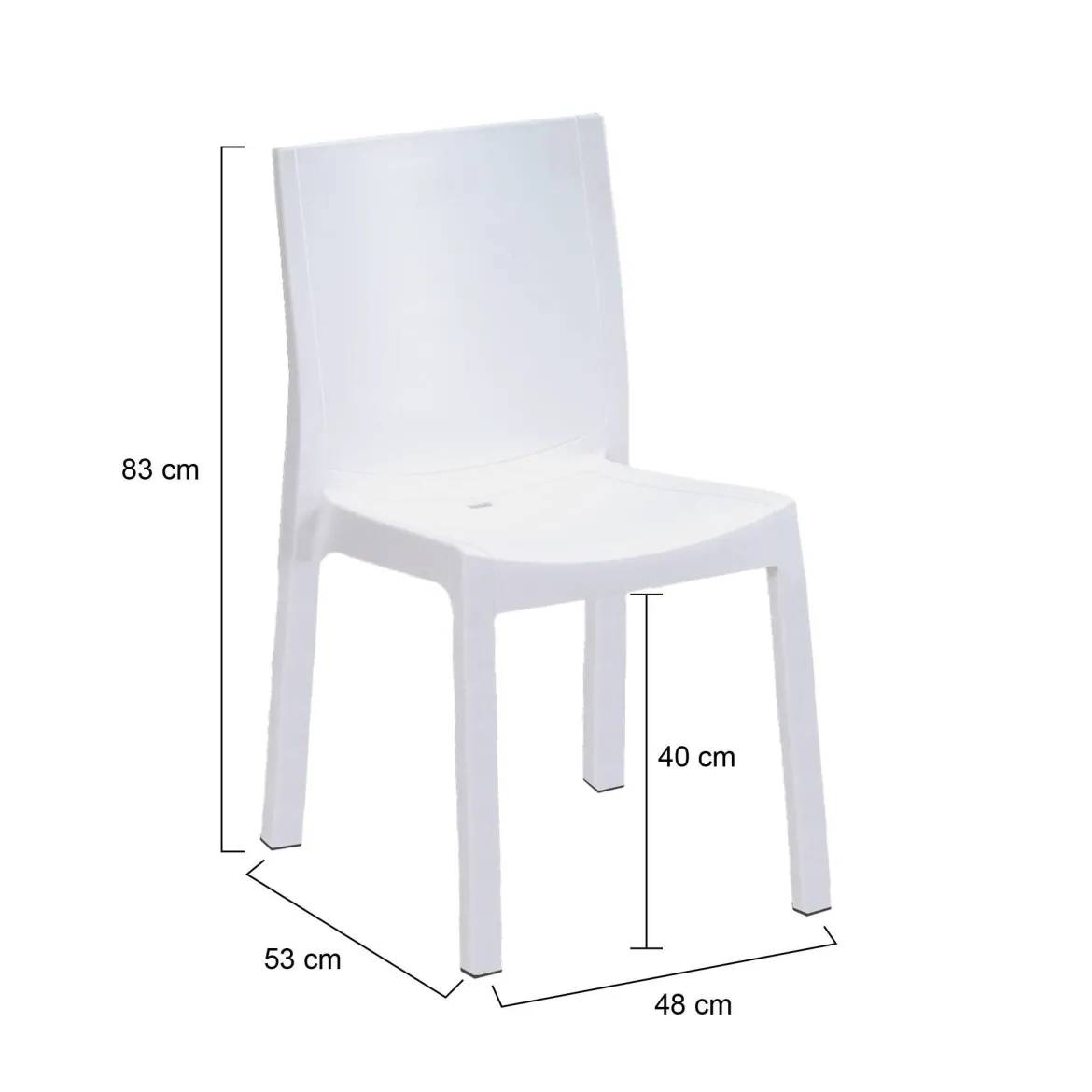 Set di 4 sedie da giardino antipioggia bianco - Binjai