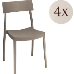 Set di 4 sedie da giardino anti raggi solari tortora - Dumai