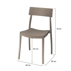 Set di 4 sedie da giardino anti raggi solari tortora - Dumai