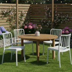 Set di 4 sedie da giardino anti sole bianco - Kediri