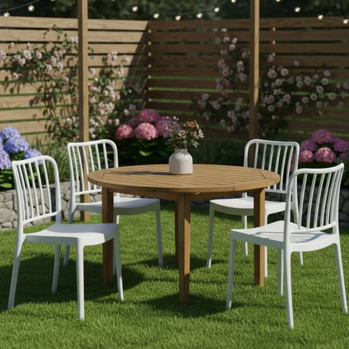 Set di 4 sedie da giardino anti sole bianco - Kediri