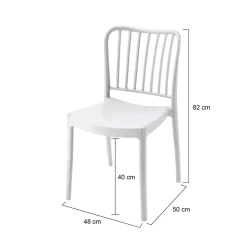 Set di 4 sedie da giardino anti sole bianco - Kediri