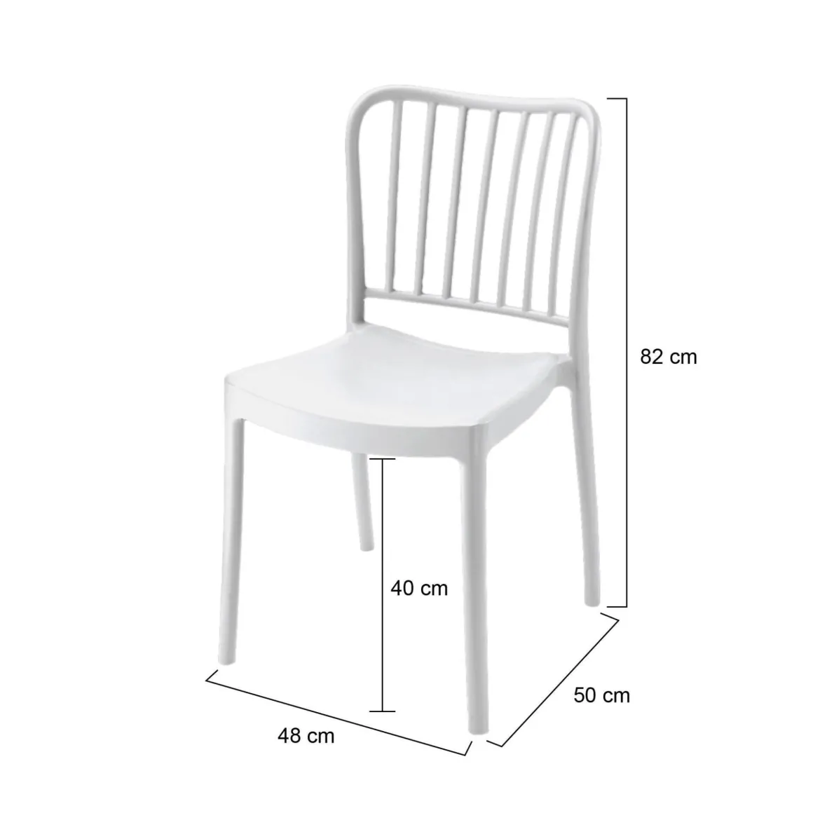 Set di 4 sedie da giardino anti sole bianco - Kediri