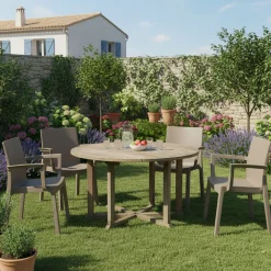 Set di 4 sedie da giardino durevoli tortora - Bima