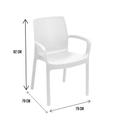 Set di 4 sedie da giardino eleganti impilabili bianco - Anacleto