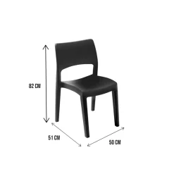 Set di 4 sedie da giardino impilabili bianco - Ormea