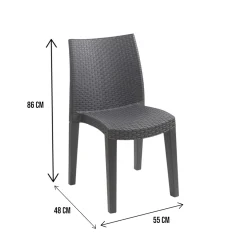 Set di 4 sedie da giardino moderne impilabili antracite - Ares