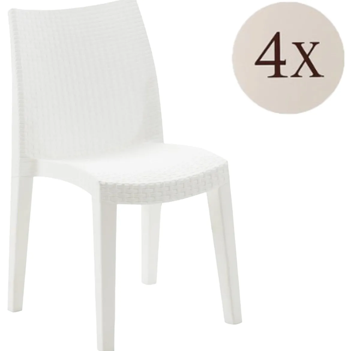 Set di 4 sedie da giardino moderne tortora - Banyumas