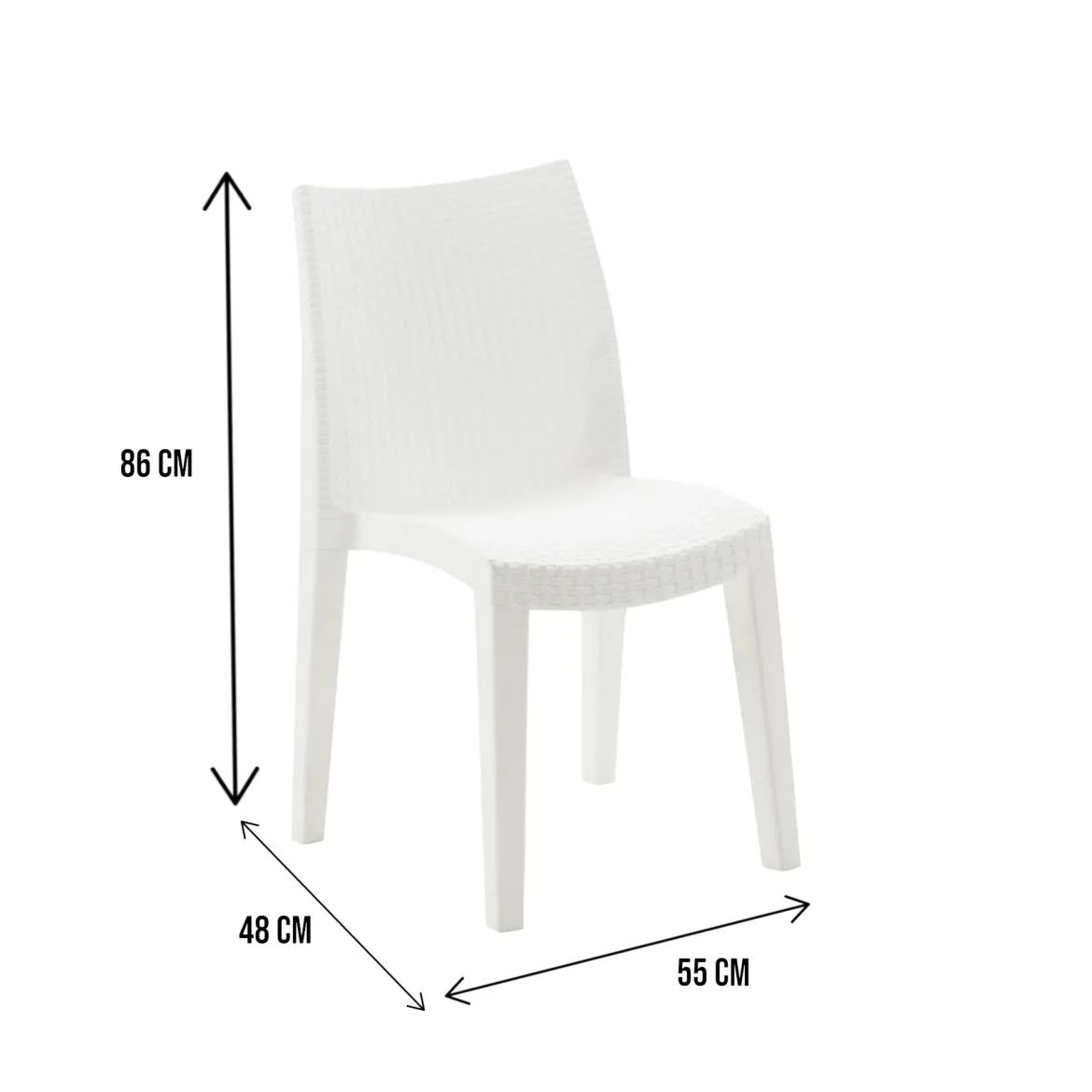 Set di 4 sedie da giardino moderne tortora - Banyumas