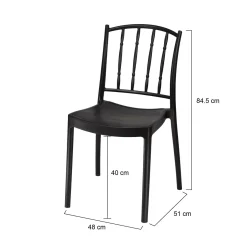 Set di 4 sedie da giardino resistenti antracite - Batam