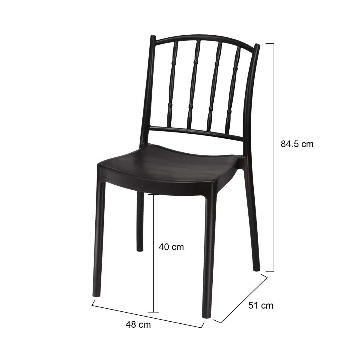 Set di 4 sedie da giardino resistenti antracite - Batam