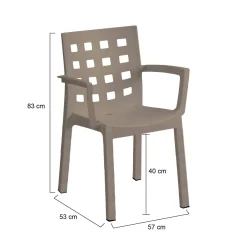 Set di 4 sedie da giardino resistenti tortora - Ambon