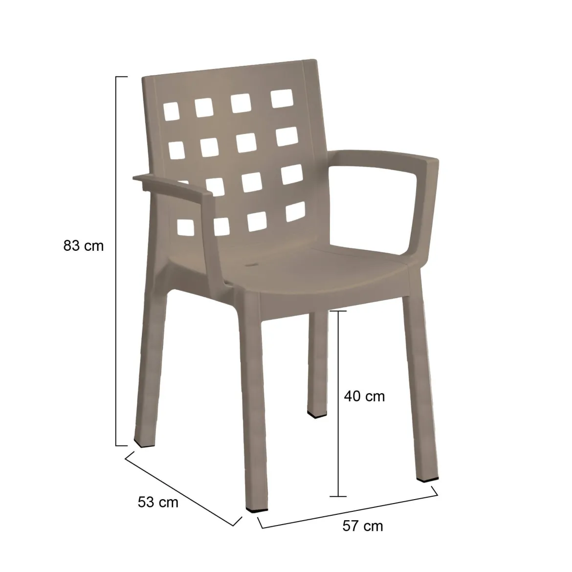 Set di 4 sedie da giardino resistenti tortora - Ambon