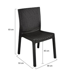 Set di 4 sedie da terrazza impilabili antracite - Bogor