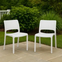 Set di 2 sedie da terrazzo impilabili bianco - Cereseto