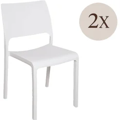 Set di 2 sedie da terrazzo impilabili bianco - Cereseto