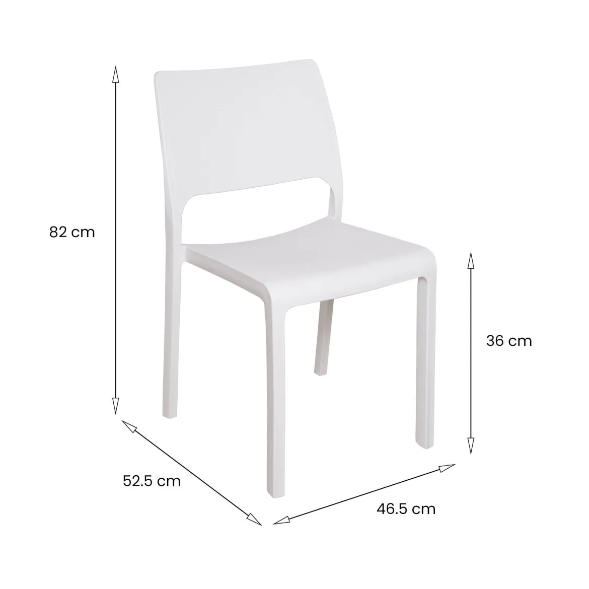 Set di 2 sedie da terrazzo impilabili bianco - Cereseto