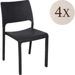 Set di 4 sedie da terrazzo impilabili antracite - Cereseto