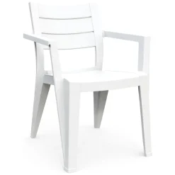 Set di 6 sedie da terrazzo impilabili bianco - Courtenay