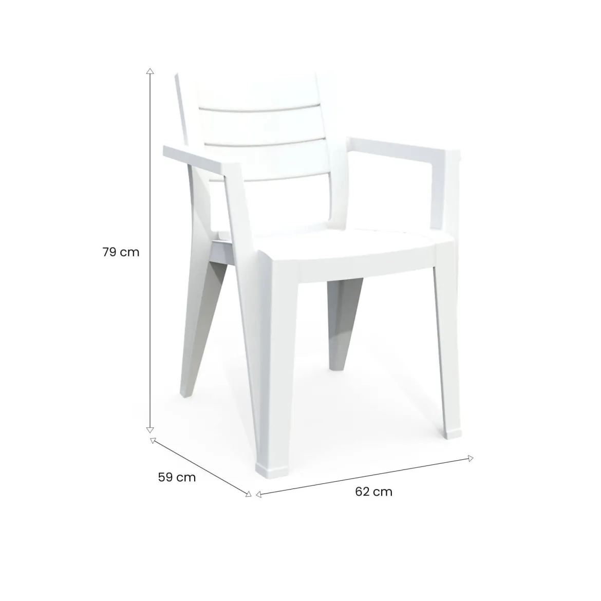 Set di 6 sedie da terrazzo impilabili bianco - Courtenay
