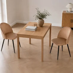 Set di 2 sedie design imbottite in velluto beige - Achito