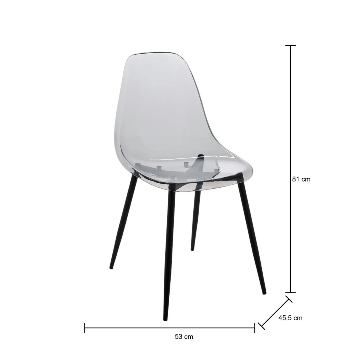 Set di 4 sedie design in plastica fume - Amstrong