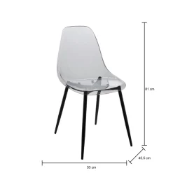 Set di 6 sedie design in plastica fume - Amstrong