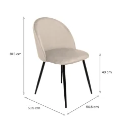 Set di 6 sedie eleganti imbottite in velluto grigio chiaro - Achito