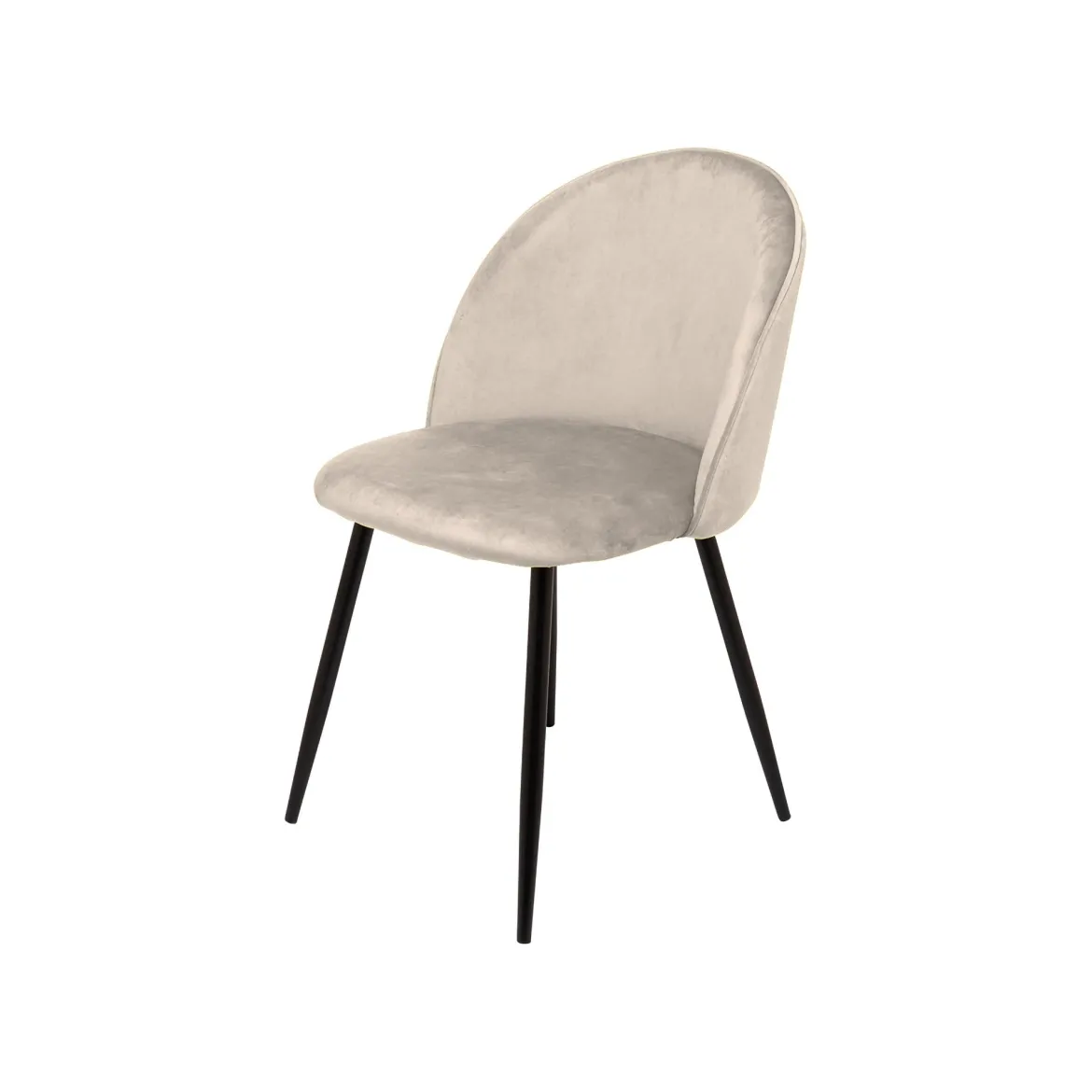 Set di 6 sedie eleganti imbottite in velluto grigio chiaro - Achito